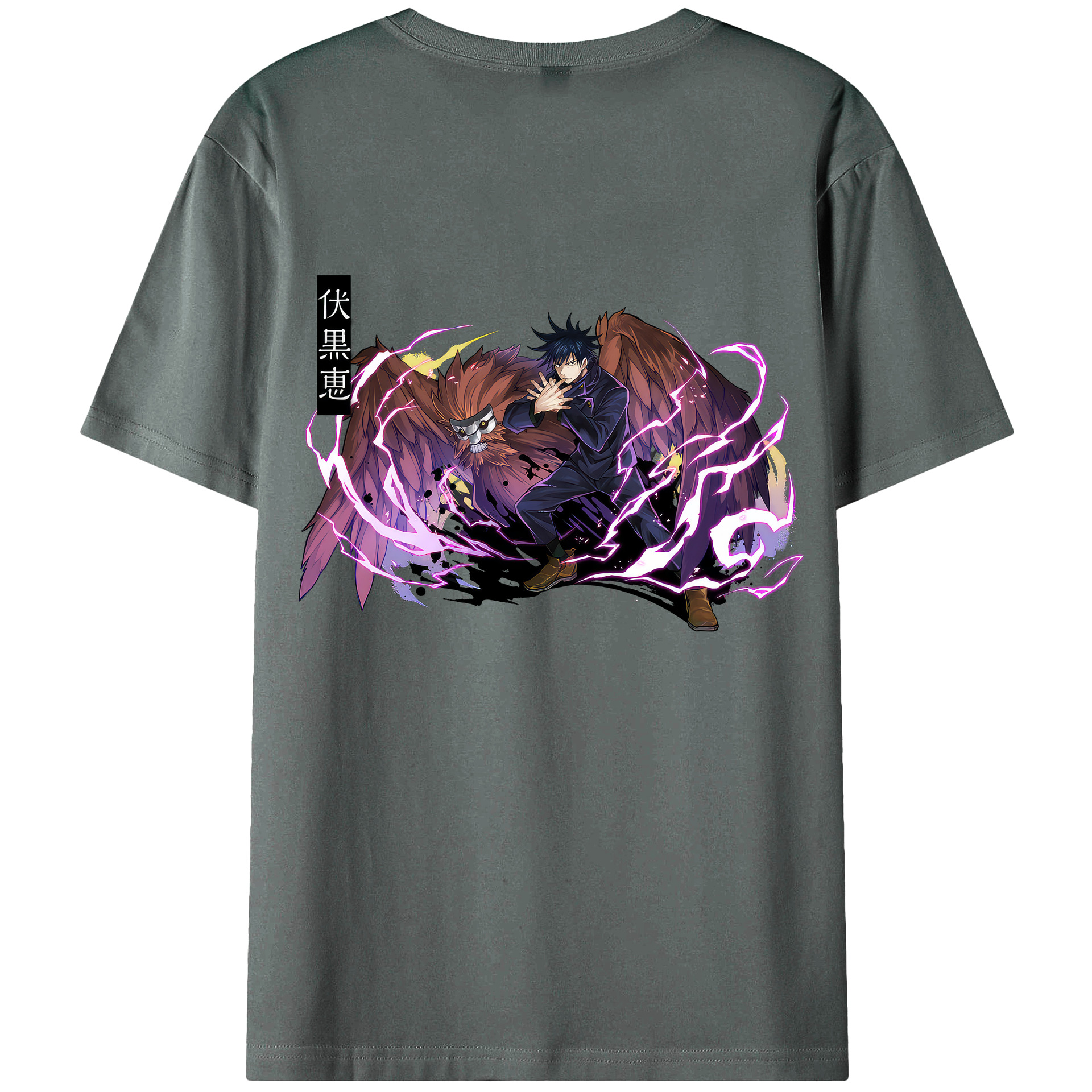 （画像用） 呪術廻戦 Jujutsu Kaisen 綿100％ メンズ半袖Tシャツ（バックプリント） 通気性